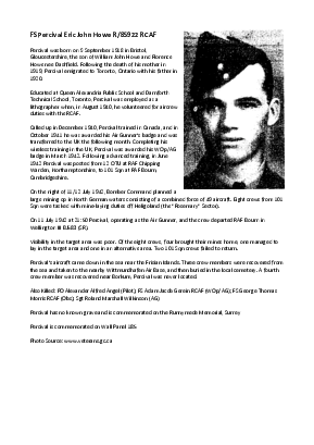 A preview of a PDF biography for Howe, Percival Eric John